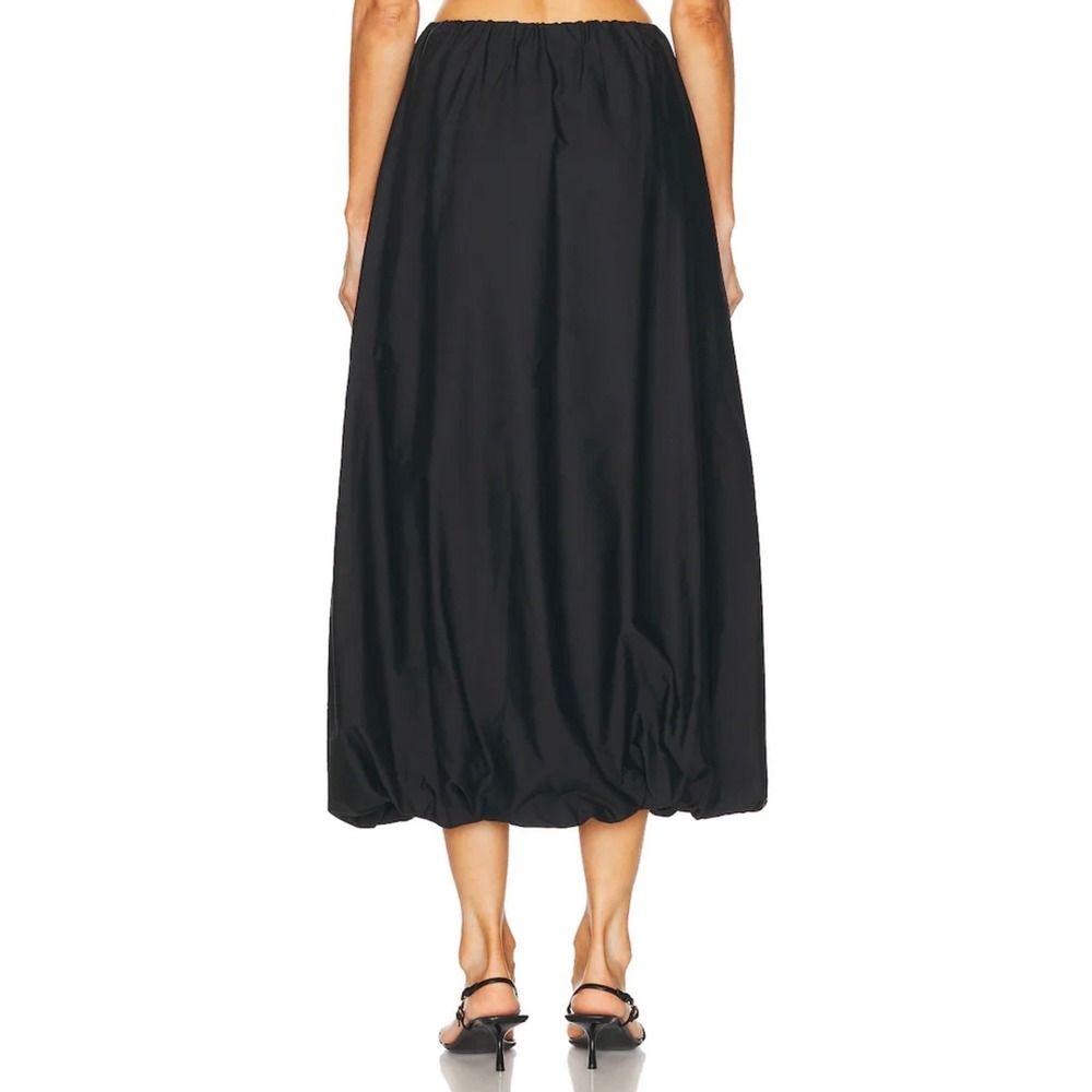 ENZA COSTA Poplin Bubble Skirt Women XS Black Cotton Midi Elastic Waist Casual - Picture 4 of 16